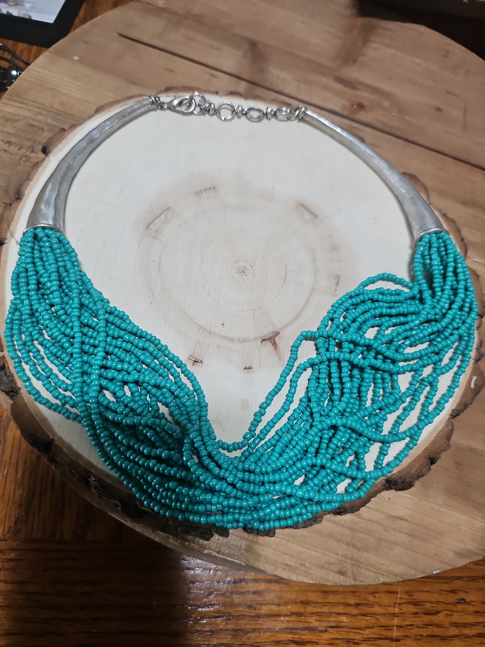 Turquoise Multi-Strand Beaded Statement Necklace